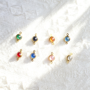 wholesale smooth round uncut copper wrapped glass connector charms, double loop bezel set findings for bracelet & necklace making
