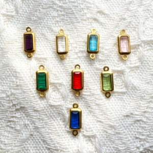 copper wrapped rectangle shape glass connectors