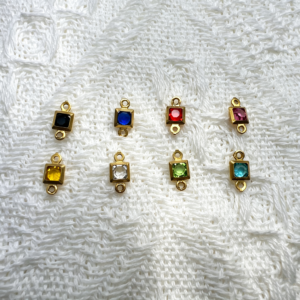 copper wrapped square shape glass connectors